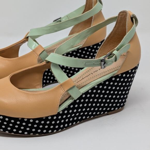 Anthropologie Pilcro and the Letterpress Polka Dot Wedge Heels Size 7M - Picture 13 of 14